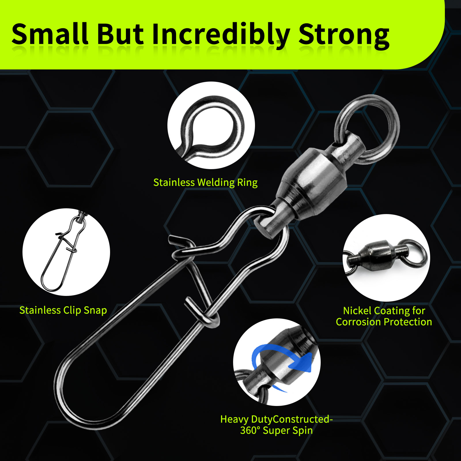 9KM 10PCS Ball Bearing Swivel  - Monofilament Line recension och pris